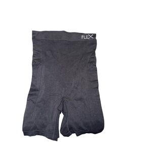 FLEX OWN IT Womens 1X High Waisted Seamless Shapewear Shorts 2 Pack Black Gray